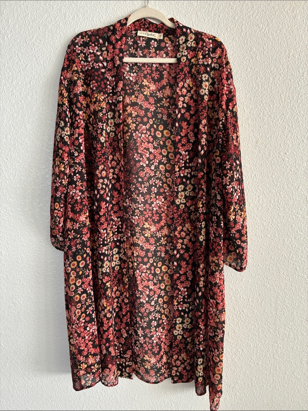 Love To Be Spoiled Floral Kimono Black Size XL